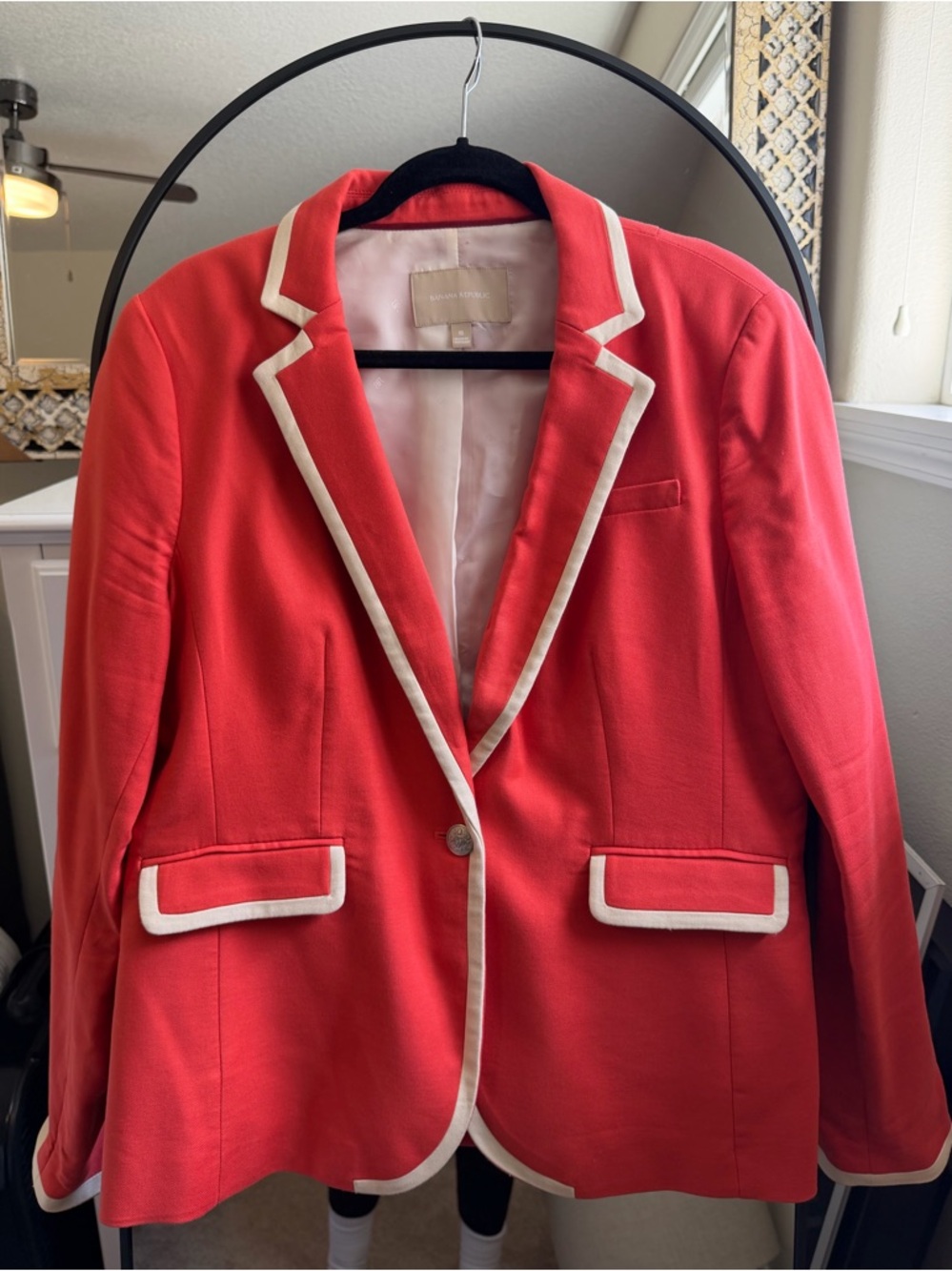 Banana Republic Coral Blazer with White Trim